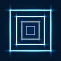 Abstract neon squares with glowing lines. Vector design element Royalty Free Stock Photo