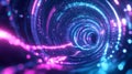 Abstract Neon Tunnel of Light with Spiraling Patterns Royalty Free Stock Photo