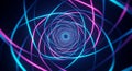 Abstract Neon Tunnel Vortex with Swirling Light Trails Royalty Free Stock Photo
