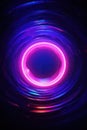 Abstract neon vertical background, neon circle of light. AI generative