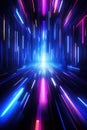 Abstract neon vertical background, neon rain. AI generative