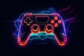 abstract neon video game controller joystick cyber gaming