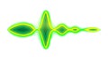 Abstract neon voice sound vibration on white