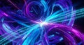 Abstract neon vortex with binary code streams, digital data flow, technology visualization Royalty Free Stock Photo