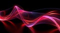 Abstract Neon Wallpaper 3d Lightly Twisted Ribbon Glowing Lines Over Black Background Red Tone V1 Generrative Ai Royalty Free Stock Photo