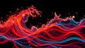 Abstract Neon Wave: Dynamic Red and Blue Liquid Light Royalty Free Stock Photo