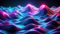 Abstract neon wave landscape dynamic curves and vibrant hues. Generative AI Royalty Free Stock Photo