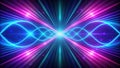 Abstract neon waves converging at a central point, creating a futuristic and vibrant visual display of light and energy. Royalty Free Stock Photo