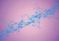 Abstract network of blue dots and lines on a soft pink gradient background Royalty Free Stock Photo