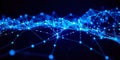 Abstract Network of Blue Lights Connecting Points Royalty Free Stock Photo