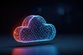 Abstract network cloud symbol generating glowing digital data Royalty Free Stock Photo