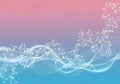 Abstract Network of Connected Dots and Wavy Lines on Gradient Background Royalty Free Stock Photo