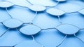 Abstract network of connected hexagonal shapes with glowing edges, symbolizing blockchain technology, digital networks, and fut