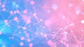 Abstract network connecting dots and lines with vivid gradient Royalty Free Stock Photo