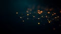 Abstract network connecting glowing dots on dark background
