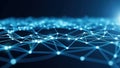 Abstract network connection background with glowing blue dots and lines Royalty Free Stock Photo