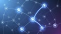 Abstract network connection background with glowing nodes and lines representing data flow and digital communication Royalty Free Stock Photo