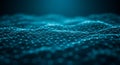 Abstract Network Connection Blue Data Wave with Connected Nodes Royalty Free Stock Photo