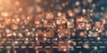 Abstract network connection on blurred background Digital data flow concept Royalty Free Stock Photo