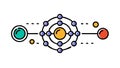 Abstract Network Connection and Data Flow Icon, vector design Generative AI Royalty Free Stock Photo