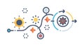 Abstract Network Connection, Data Flow Technology Vector Art, vector design Generative AI Royalty Free Stock Photo