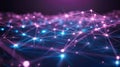 Abstract Network Connection: Data Mesh, AI Nodes, Futuristic Tech Background Royalty Free Stock Photo
