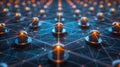 Abstract Network Connection: Data Structure, Artificial Intelligence, Deep Learning, Node Connections Royalty Free Stock Photo