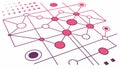 Abstract Network Connection Dots and Lines Pattern Vector, vector design Generative AI Royalty Free Stock Photo
