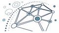 Abstract Network Connection Dots and Lines Vector, Technology and Data, vector design Generative AI Royalty Free Stock Photo
