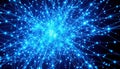 Abstract Network Connection Glowing Blue Nodes and Lines Royalty Free Stock Photo