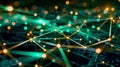 Abstract Network Connection With Glowing Nodes, Data Transmission, Tech Background Royalty Free Stock Photo
