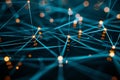 Abstract network connection with glowing nodes and lines. Royalty Free Stock Photo