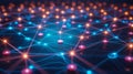 Abstract Network Connection: Glowing Nodes And Lines Background Royalty Free Stock Photo