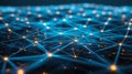 Abstract Network Connection: Glowing Nodes & Lines Background. Technology, Science, Data Concept Royalty Free Stock Photo