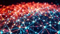 Abstract Network Connection Glowing Nodes and Lines Royalty Free Stock Photo