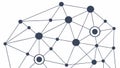 Abstract Network Connection Graphic with Nodes and Connecting Lines. vector design Generative AI Royalty Free Stock Photo