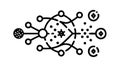 Abstract Network Connection Icon: Data Flow Interconnectivity, vector design Generative AI Royalty Free Stock Photo