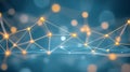 Abstract Network Connection Illuminated Nodes and Lines Representing Global Data Flow and Digital AI generated. Royalty Free Stock Photo