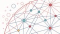 Abstract network connection nodes pattern vector, vector design Generative AI Royalty Free Stock Photo