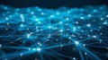 Abstract Network Connection Structure, Blue Data Nodes And Lines Royalty Free Stock Photo