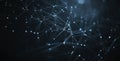 Abstract Network Connection Structure with Dots and Lines Royalty Free Stock Photo