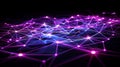Abstract Network Connection Structure With Glowing Nodes On Dark Background Royalty Free Stock Photo