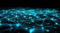 Abstract Network Connection Structure With Glowing Nodes - Data Visualization, Technology Background Royalty Free Stock Photo