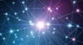 Abstract network connections with central bright node Royalty Free Stock Photo
