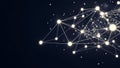 Abstract Network Connections with Glowing Nodes on Dark Background Royalty Free Stock Photo