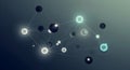 Abstract network connections, glowing nodes and lines on dark background Royalty Free Stock Photo