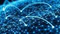 Abstract Network Connections Showing Global Data Flow and Digital Communication Between Nodes and Points Royalty Free Stock Photo