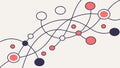 Abstract Network Connectivity with Linked Dots and Wavy Lines, Data Flow, vector design Generative AI Royalty Free Stock Photo