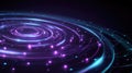 Abstract network creating spiral light trails glowing in dark space Royalty Free Stock Photo