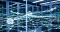 Abstract Network Data Flow in Server Room Royalty Free Stock Photo